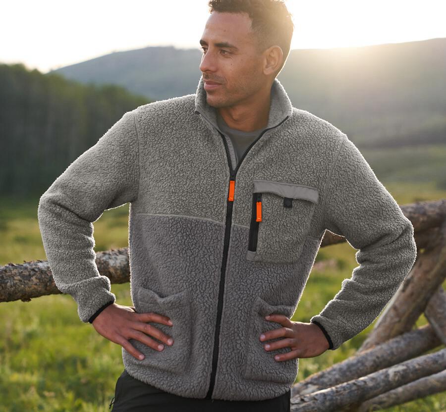 Hoka One One Mens Jackets - Fleece Sky - Grey - BGSP94058